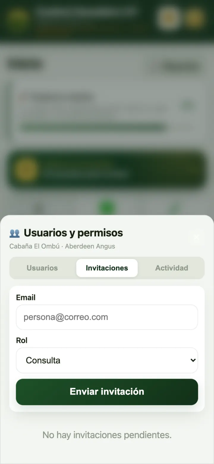Invitar a una persona con su rol.