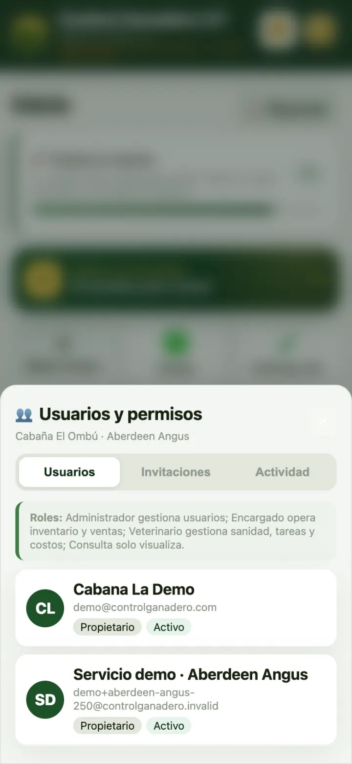 Usuarios y permisos.